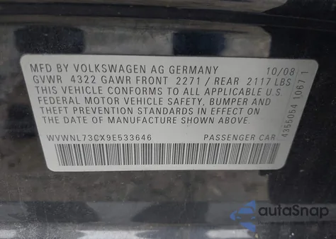 2009 Volkswagen Cc Sport from USA, damaged, VIN WVWNL73CX9E533646